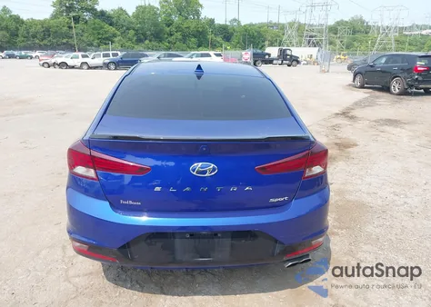 2019 Hyundai Elantra Sport z USA, uszkodzony, nr VIN KMHD04LB3KU864165